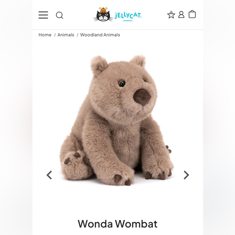 Jellycat Wonda Wombat Plush Toy - Brown